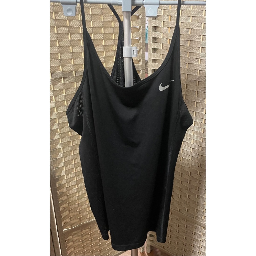 Nike Dri-FIT Womens Training Tank Top Black Mesh Racerback XL